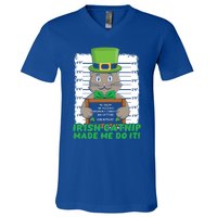 Kawaii Cat Irish Cat Catnip Meow Happy Saint Patrick Day Gift V-Neck T-Shirt