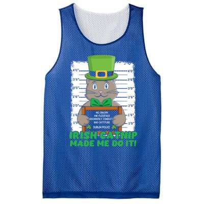 Kawaii Cat Irish Cat Catnip Meow Happy Saint Patrick Day Gift Mesh Reversible Basketball Jersey Tank