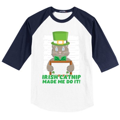 Kawaii Cat Irish Cat Catnip Meow Happy Saint Patrick Day Gift Baseball Sleeve Shirt