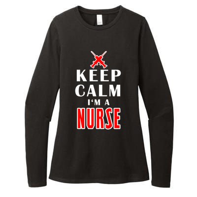 Keep Calm Im A Nurse Funny Quotes Gift Womens CVC Long Sleeve Shirt