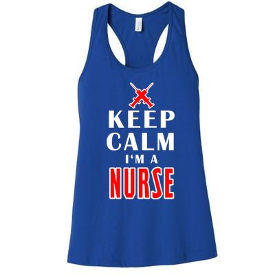 Keep Calm Im A Nurse Funny Quotes Gift Women's Racerback Tank