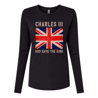 King Charles III God Save The King Monarchy UK Womens Cotton Relaxed Long Sleeve T-Shirt