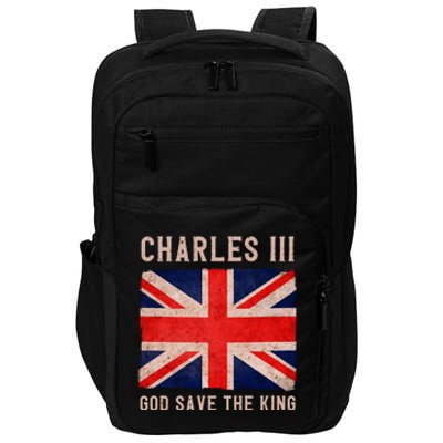 King Charles III God Save The King Monarchy UK Impact Tech Backpack