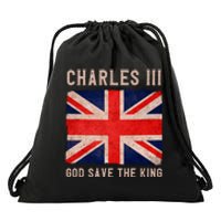 King Charles III God Save The King Monarchy UK Drawstring Bag