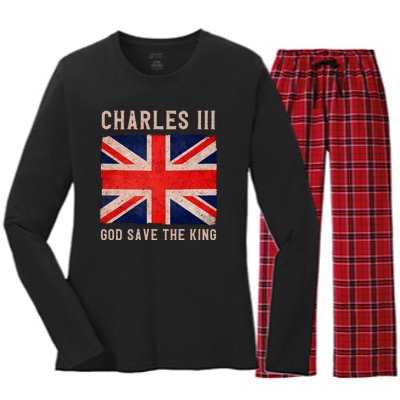 King Charles III God Save The King Monarchy UK Women's Long Sleeve Flannel Pajama Set 