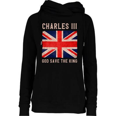 King Charles III God Save The King Monarchy UK Womens Funnel Neck Pullover Hood