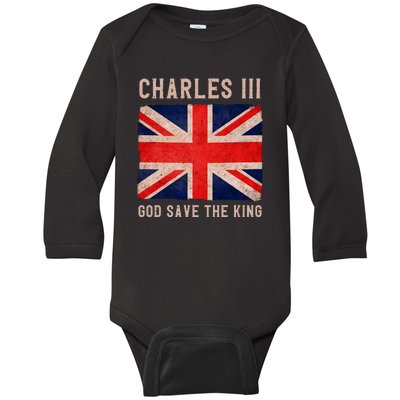 King Charles III God Save The King Monarchy UK Baby Long Sleeve Bodysuit