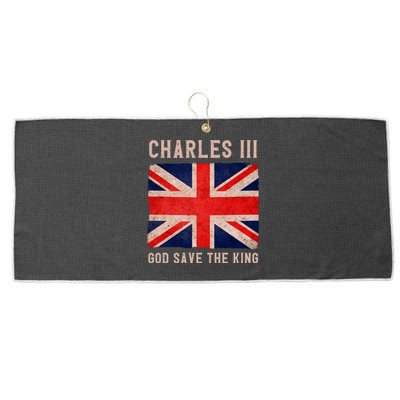 King Charles III God Save The King Monarchy UK Large Microfiber Waffle Golf Towel