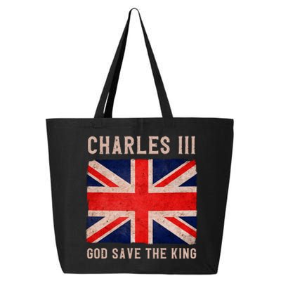 King Charles III God Save The King Monarchy UK 25L Jumbo Tote