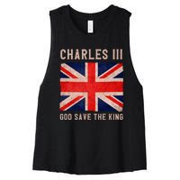 King Charles III God Save The King Monarchy UK Women's Racerback Cropped Tank