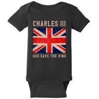 King Charles III God Save The King Monarchy UK Baby Bodysuit