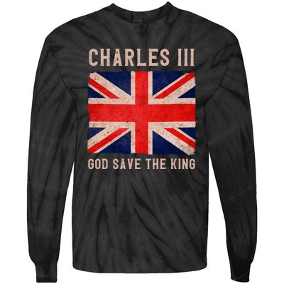 King Charles III God Save The King Monarchy UK Tie-Dye Long Sleeve Shirt