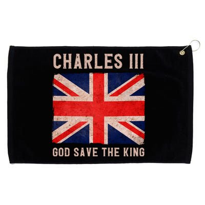 King Charles III God Save The King Monarchy UK Grommeted Golf Towel