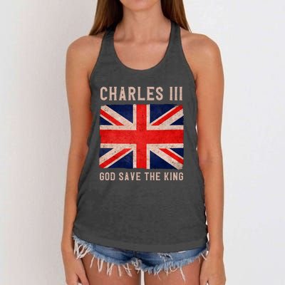 King Charles III God Save The King Monarchy UK Women's Knotted Racerback Tank