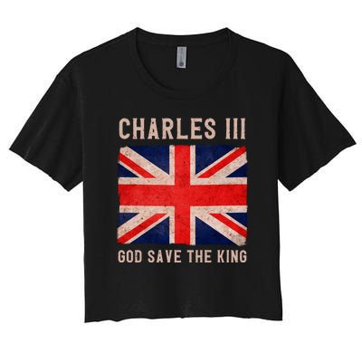 King Charles III God Save The King Monarchy UK Women's Crop Top Tee