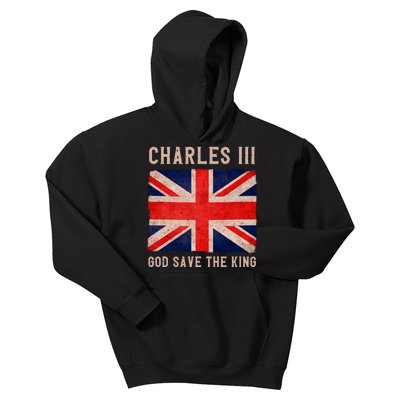 King Charles III God Save The King Monarchy UK Kids Hoodie