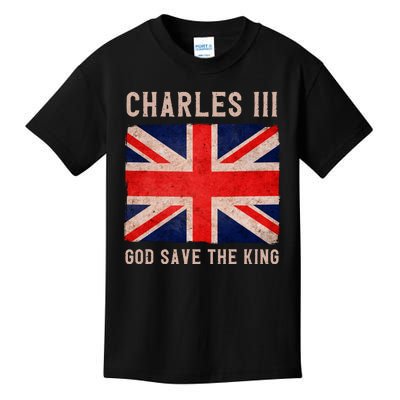 King Charles III God Save The King Monarchy UK Kids T-Shirt