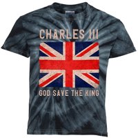 King Charles III God Save The King Monarchy UK Kids Tie-Dye T-Shirt