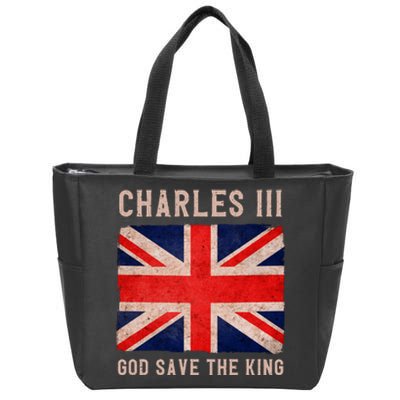 King Charles III God Save The King Monarchy UK Zip Tote Bag