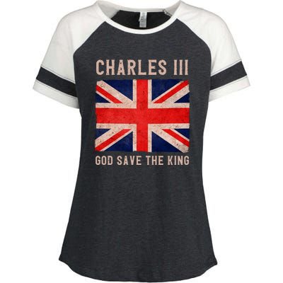 King Charles III God Save The King Monarchy UK Enza Ladies Jersey Colorblock Tee