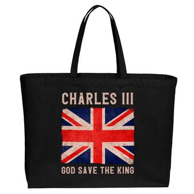 King Charles III God Save The King Monarchy UK Cotton Canvas Jumbo Tote