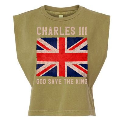 King Charles III God Save The King Monarchy UK Garment-Dyed Women's Muscle Tee