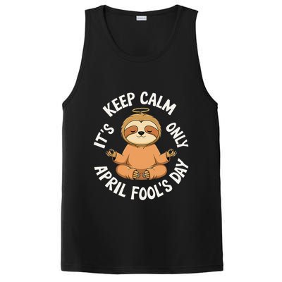 Keep Calm Its Only April Fools Day Cat For Humor Lovers PosiCharge Competitor Tank