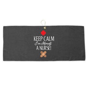 Keep Calm Im Almost A Nurse Funny Student Nurse Gift Large Microfiber Waffle Golf Towel