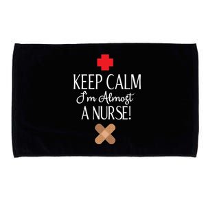 Keep Calm Im Almost A Nurse Funny Student Nurse Gift Microfiber Hand Towel