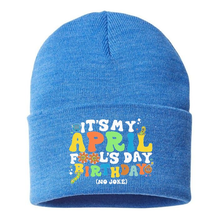 Keep Calm It's Only April Fool's Day Sustainable Knit Beanie