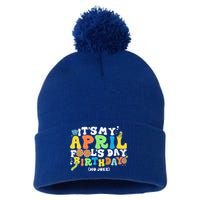 Keep Calm It's Only April Fool's Day Pom Pom 12in Knit Beanie