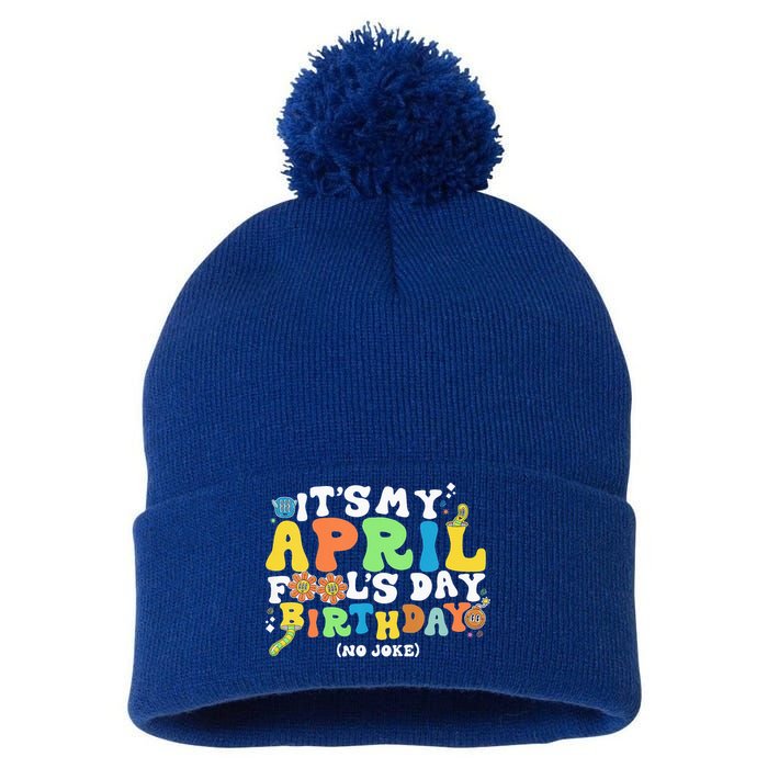 Keep Calm It's Only April Fool's Day Pom Pom 12in Knit Beanie