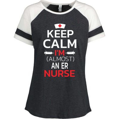 Keep Calm Im Almost An Er Nurse Gift Enza Ladies Jersey Colorblock Tee