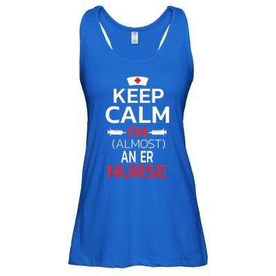 Keep Calm Im Almost An Er Nurse Gift Ladies Essential Flowy Tank