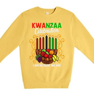 Kwanzaa Celebration I Am Because We Are Happy Kwanzaa Premium Crewneck Sweatshirt