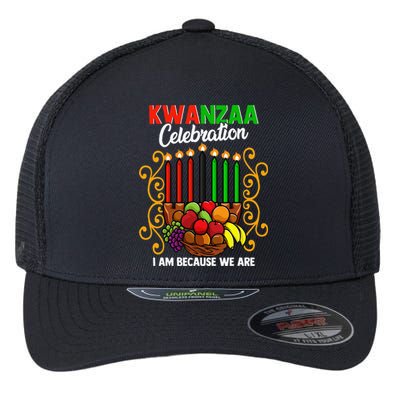 Kwanzaa Celebration I Am Because We Are Happy Kwanzaa Flexfit Unipanel Trucker Cap