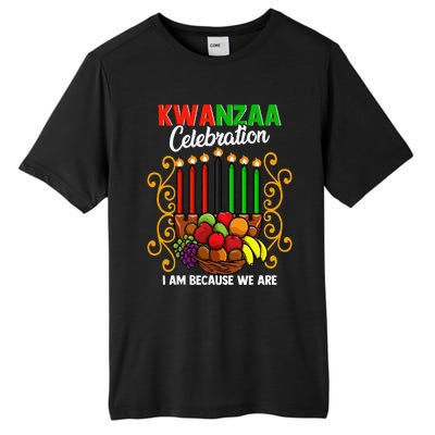 Kwanzaa Celebration I Am Because We Are Happy Kwanzaa Tall Fusion ChromaSoft Performance T-Shirt