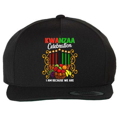 Kwanzaa Celebration I Am Because We Are Happy Kwanzaa Wool Snapback Cap