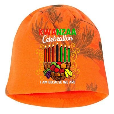 Kwanzaa Celebration I Am Because We Are Happy Kwanzaa Kati - Camo Knit Beanie