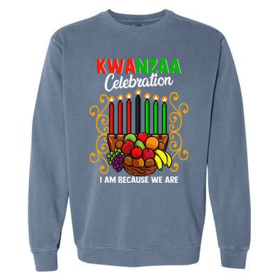 Kwanzaa Celebration I Am Because We Are Happy Kwanzaa Garment-Dyed Sweatshirt