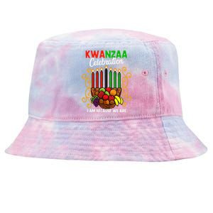 Kwanzaa Celebration I Am Because We Are Happy Kwanzaa Tie-Dyed Bucket Hat