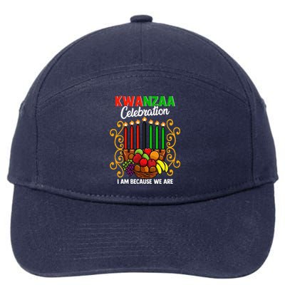 Kwanzaa Celebration I Am Because We Are Happy Kwanzaa 7-Panel Snapback Hat