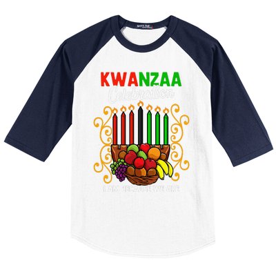 Kwanzaa Celebration I Am Because We Are Happy Kwanzaa Baseball Sleeve Shirt