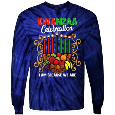 Kwanzaa Celebration I Am Because We Are Happy Kwanzaa Tie-Dye Long Sleeve Shirt