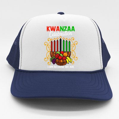 Kwanzaa Celebration I Am Because We Are Happy Kwanzaa Trucker Hat