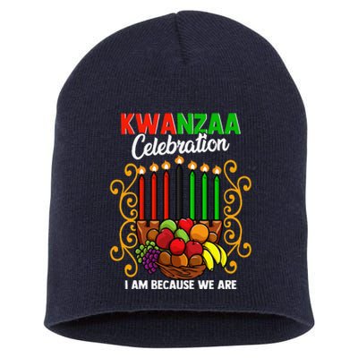 Kwanzaa Celebration I Am Because We Are Happy Kwanzaa Short Acrylic Beanie