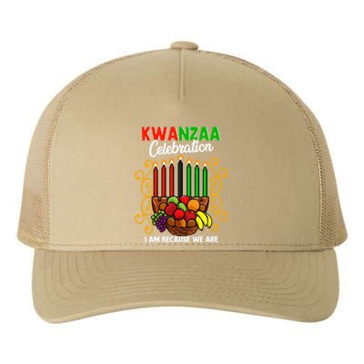 Kwanzaa Celebration I Am Because We Are Happy Kwanzaa Yupoong Adult 5-Panel Trucker Hat