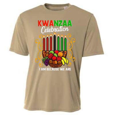 Kwanzaa Celebration I Am Because We Are Happy Kwanzaa Cooling Performance Crew T-Shirt