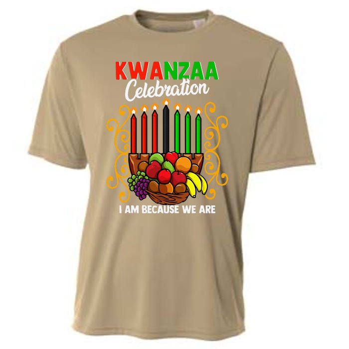 Kwanzaa Celebration I Am Because We Are Happy Kwanzaa Cooling Performance Crew T-Shirt