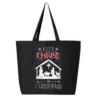 Keep Christ In Christmas Nativity Jesus Christian Christmas 25L Jumbo Tote